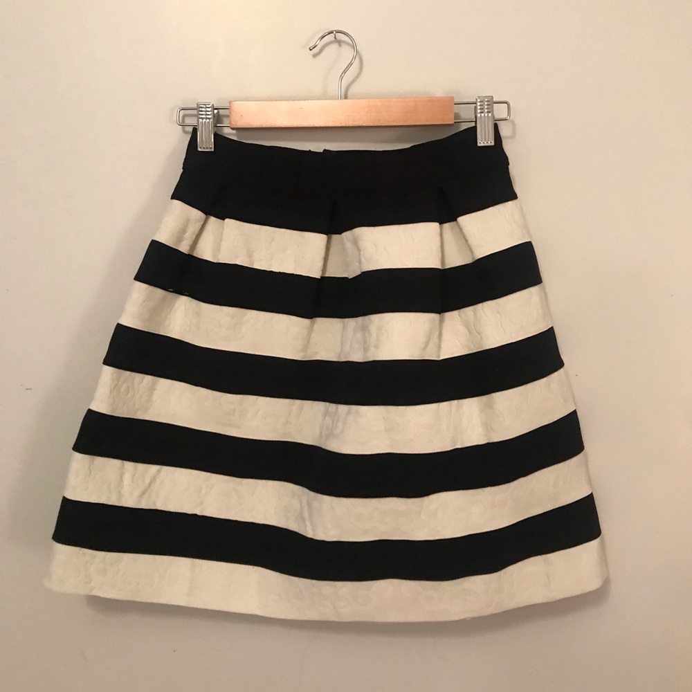 Black and white striped skirt